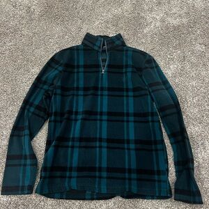 Chaps Men's Blue and Black Zip Up Sweater